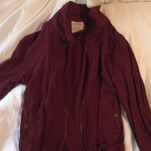 maroon light jacket